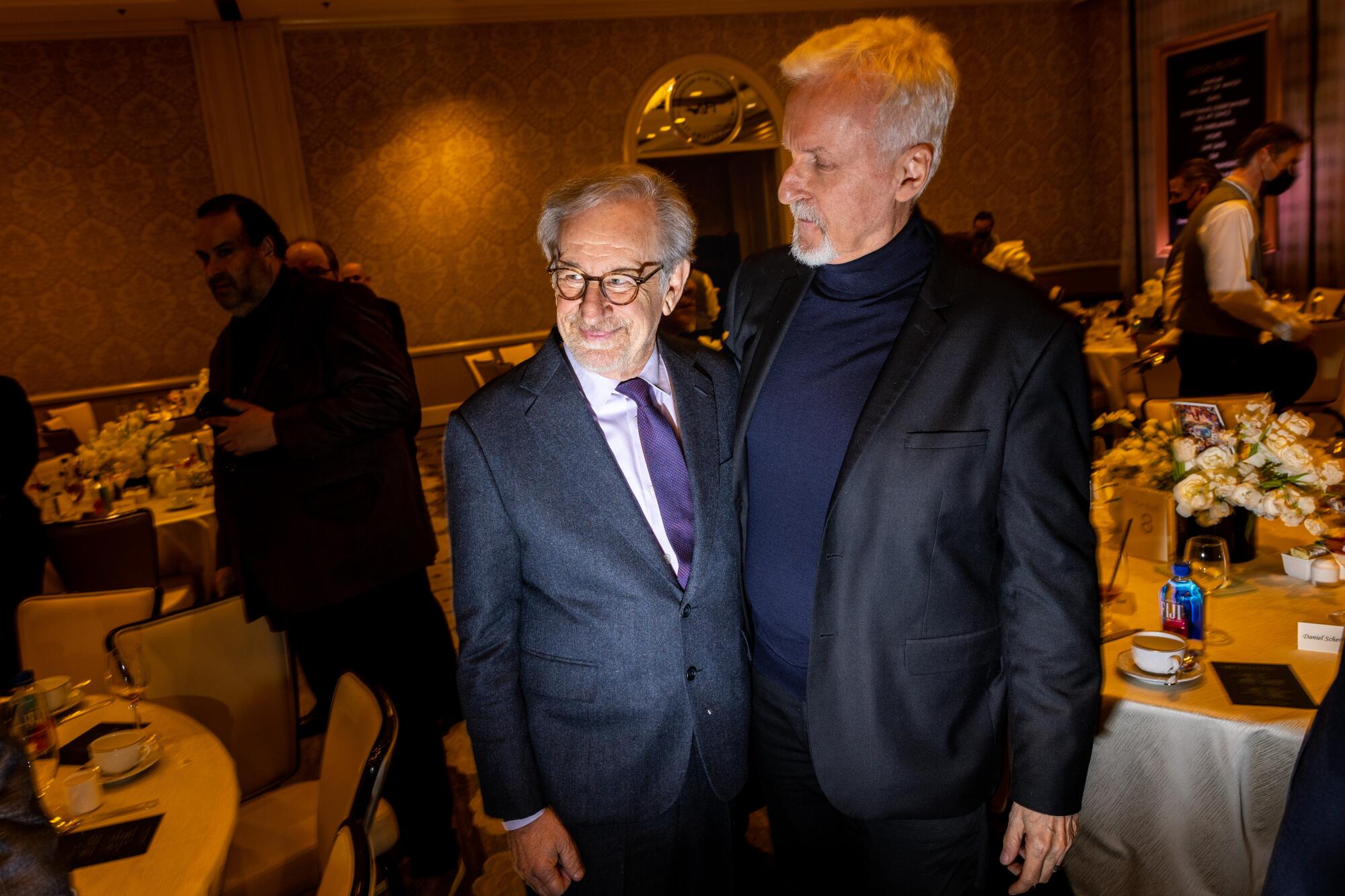 Directors Steven Spielberg  and James Cameron.