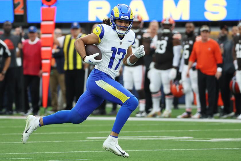 The Rams' Puka Nacua breaks into the secondary against the Cleveland Browns for a 70-yard touchdown.