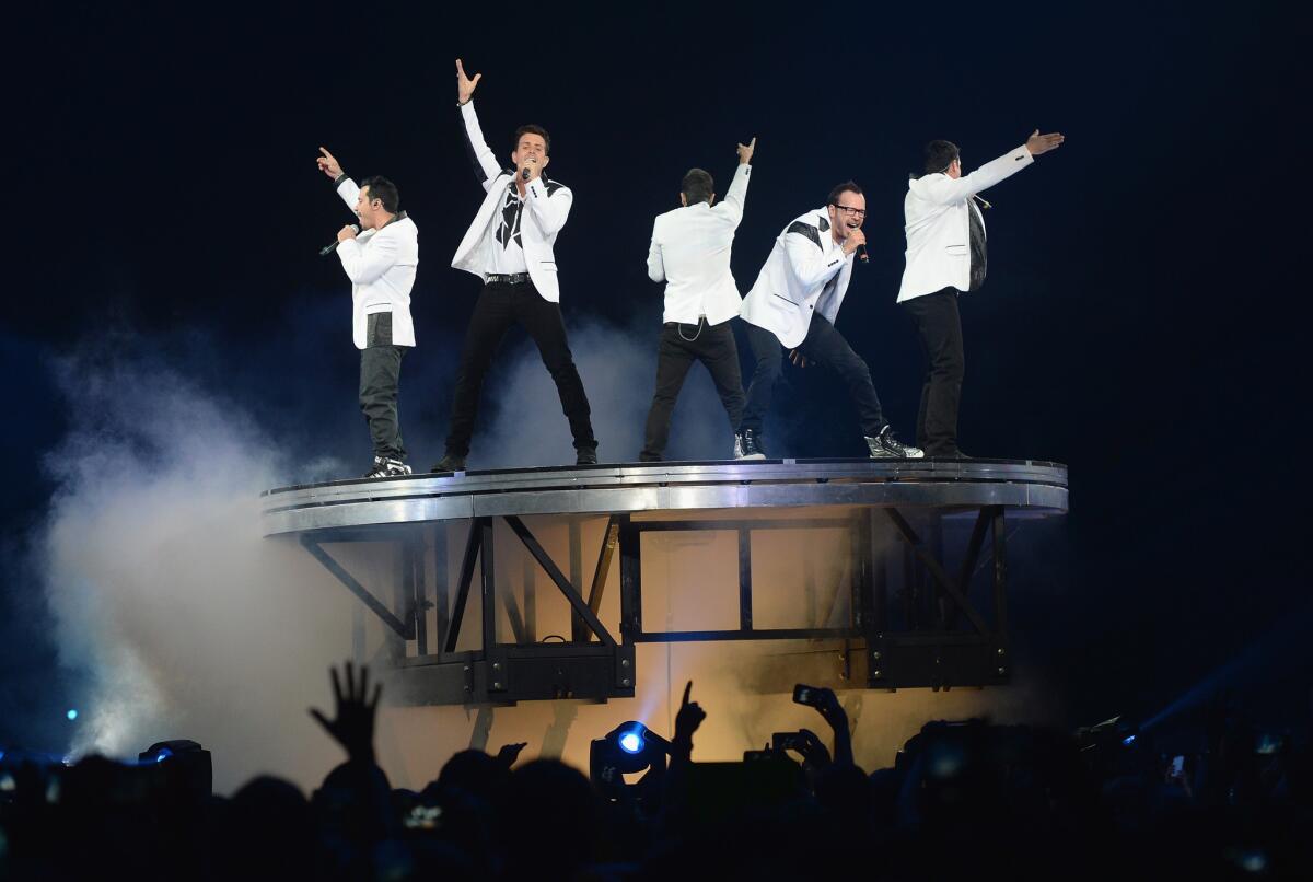 New Kids on the Block performed Friday night at Staples Center as part of the Package Tour with 98 Degrees and Boyz II Men.