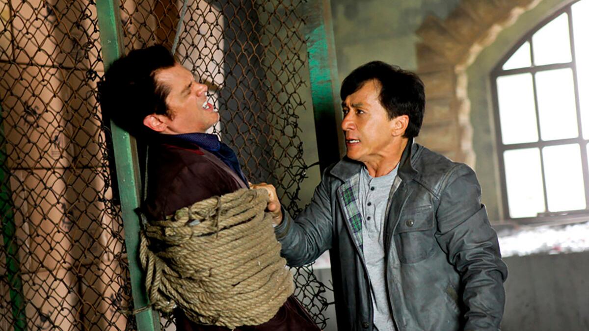 Jackie Chan, right, and Bingbing Fan, stars of the action-comedy "Skiptrace." The film earned more than $112 million in its first 11 days in Chinese theaters.