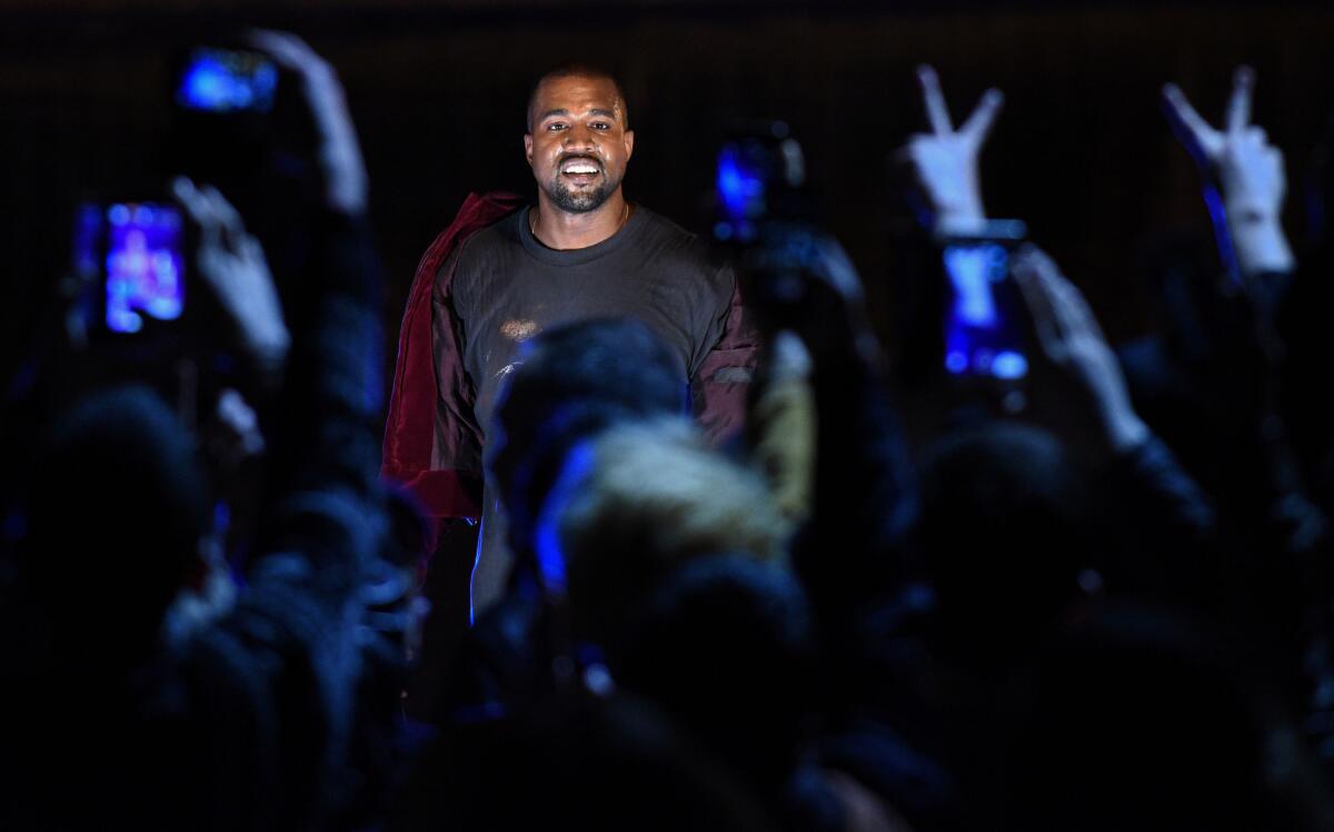 Kanye West, shown during a concert in Armenia, tweeted on Monday that he "was thinking about not making CDs ever again."