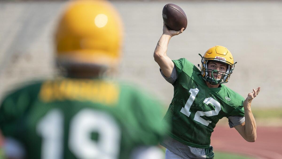 Patrick Angelovic (12) is going to start at quarterback for Edison High, just as his father, Greg, and uncle, Mike, did for the school in the 1980s.