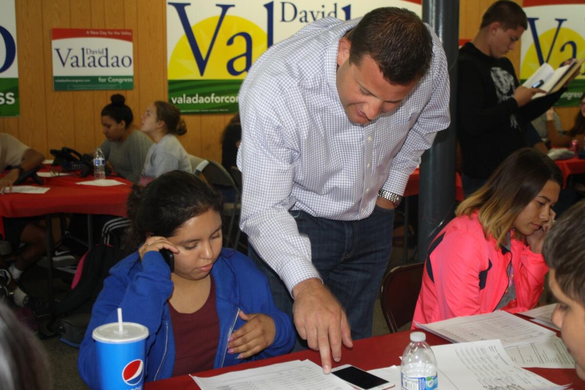 Rep. David Valadao, campaigning last month