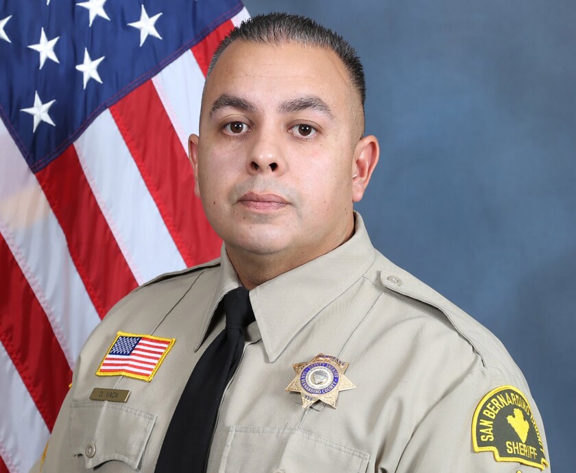 A portrait of San Bernardino Sheriff's Sgt. Dominic Vaca.