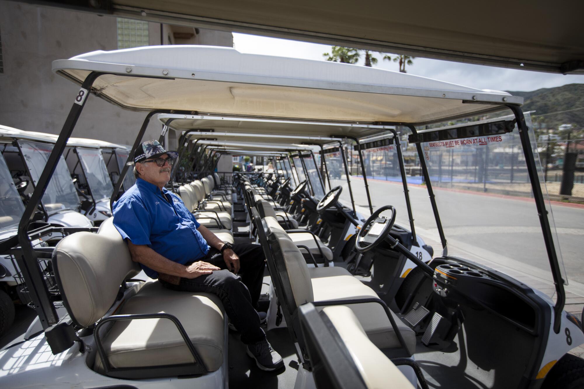 Don Whitaker, who runs Island Renters on Catalina, has been struggling for customers. He said on a typical day, all of his carts would be rented. 