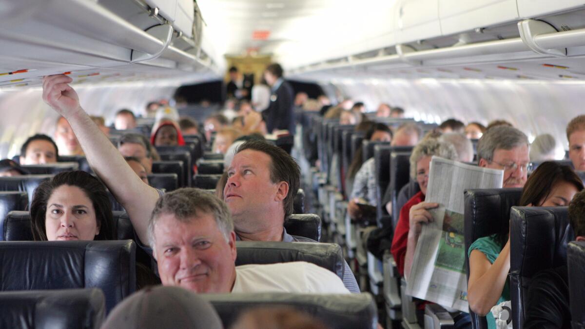 Passengers on an Allegiant Air flight.