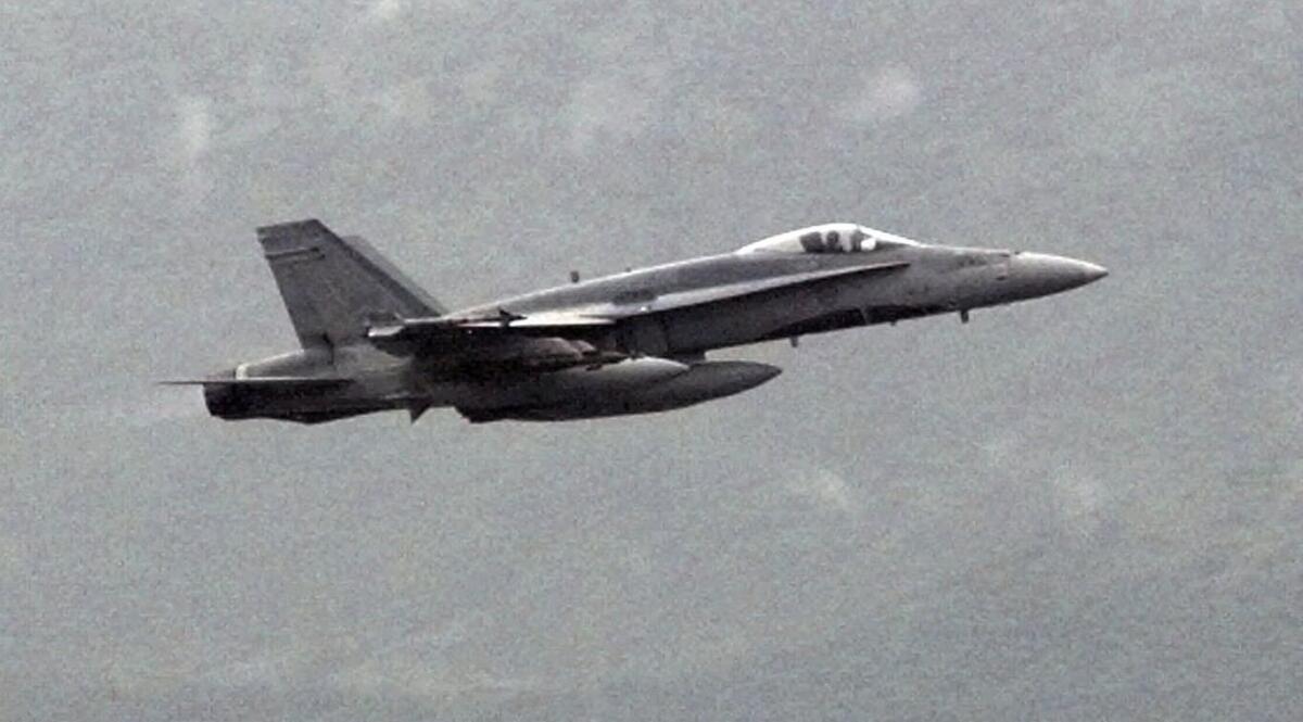 A Canadian CF-18 takes off in Italy in 1999. Two such planes were used in Sunday's airstrikes against Islamic State targets in Iraq, Canada's national defense minister said.
