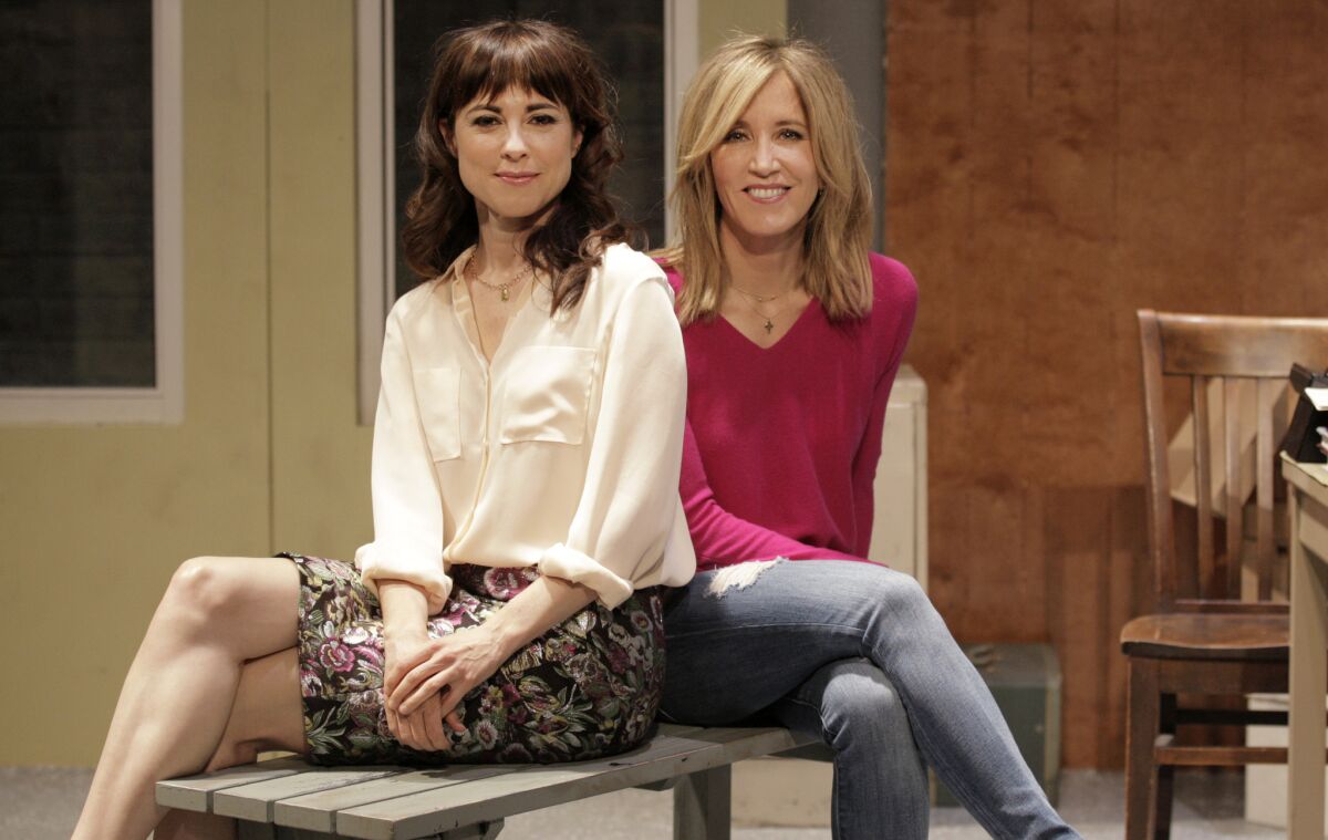 Rebecca Pidgeon, left, and Felicity Huffman discuss starring in the L.A. premiere of David Mamet's "The Anarchist," which opens this weekend at Theatre Asylum in Hollywood.