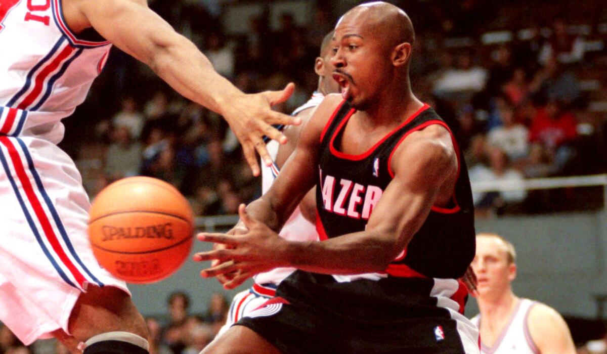CBS Sports analyst Greg Anthony during his playing days with the Portland Trail Blazers.
