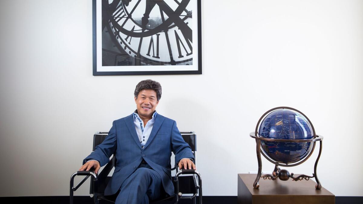 Donald Tang, founder of Tang Media Partners, in his corporate headquarters in Century City.