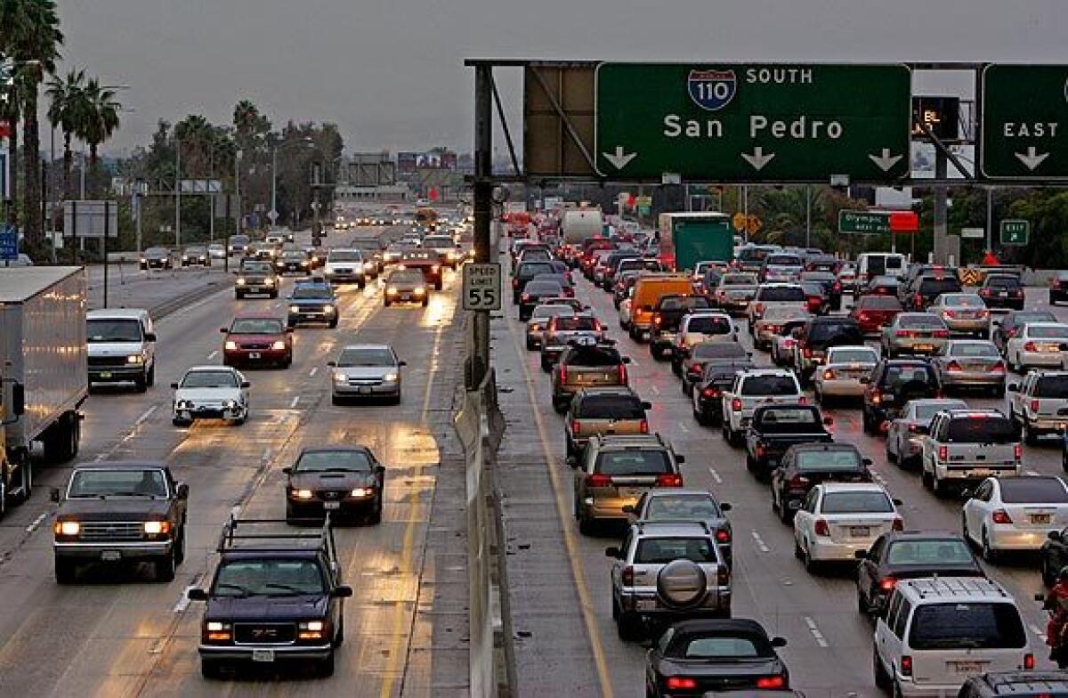 Gridlock on the 110 Freeway in downtown Los Angeles is a snapshot of how many motorists begin and end the day. So The Times tracked down a handful of commuters near the 10 interchange to hear their stories.