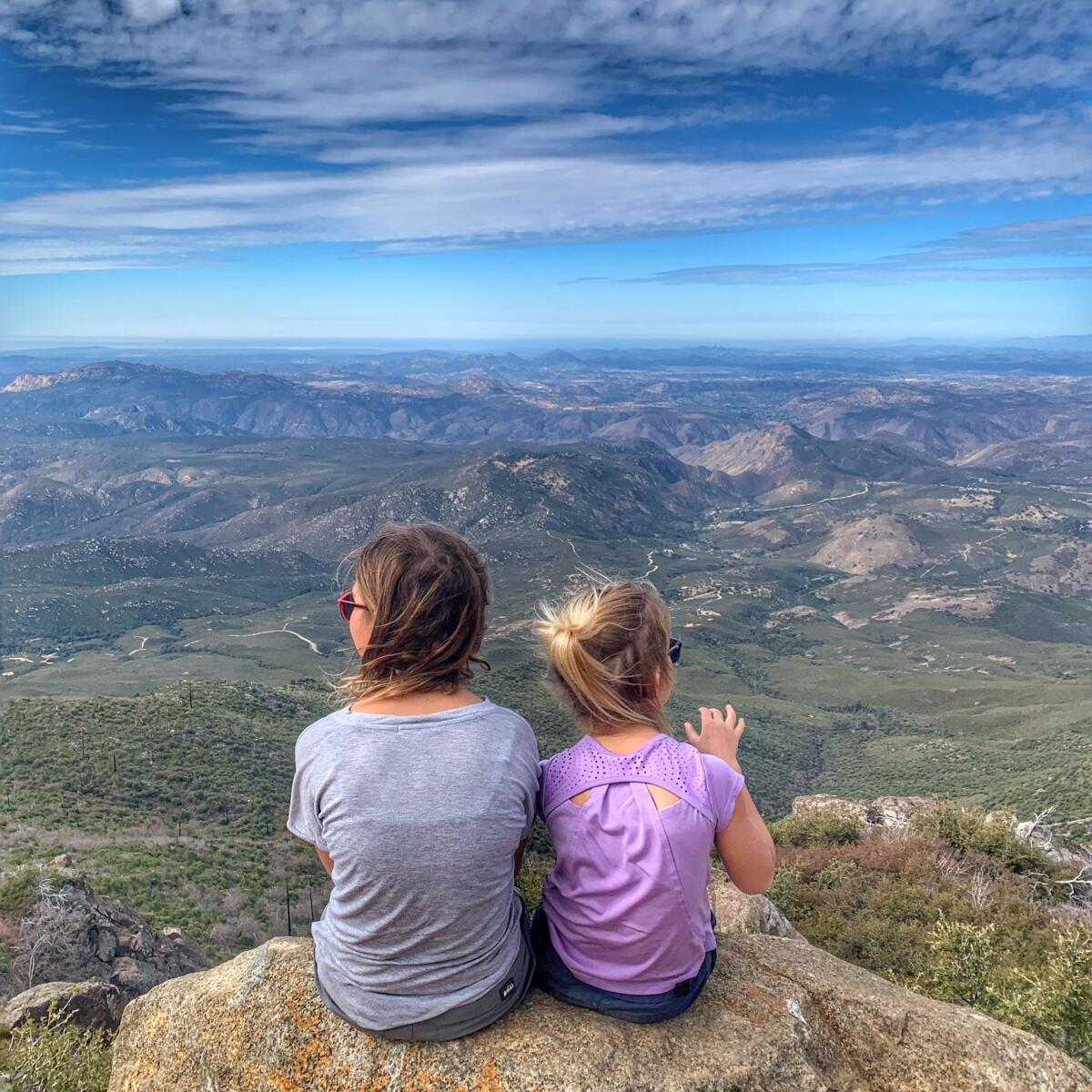 Maya and Sahara Wells atop Cuyamaca Peak.