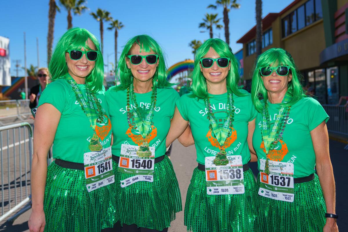 Expect to see participants wearing lots of green during the Leprechaun Run in Pacific Beach.