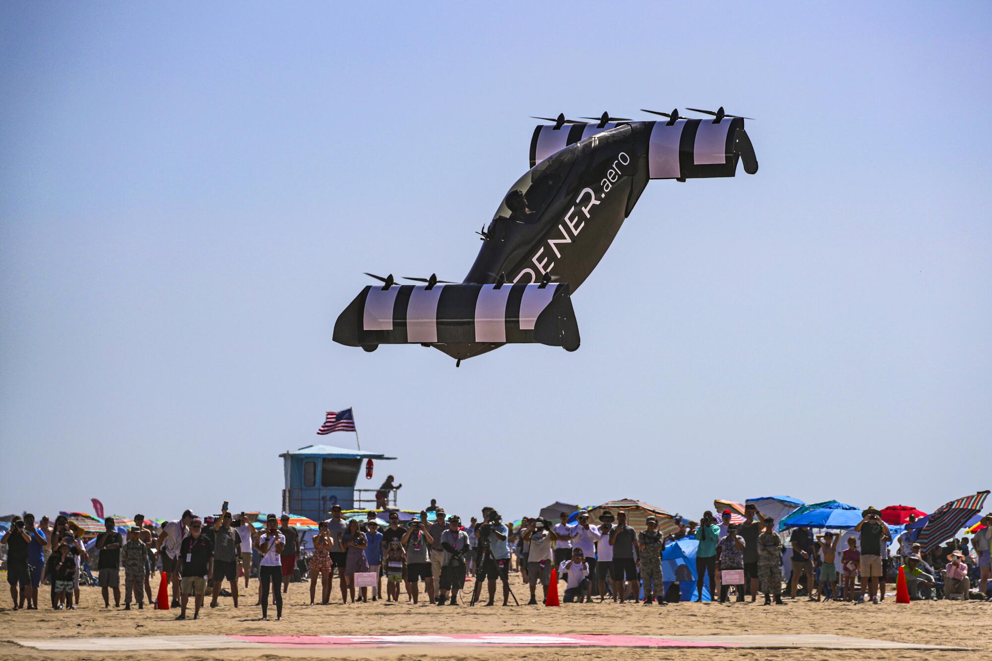Opener BlackFly, an electric personal air vehicle, takes off
