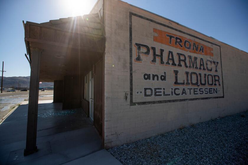 Mandatory Credit: Photo by ETIENNE LAURENT/EPA-EFE/REX (10328250a) Shattered glass covers the ground after an earthquake, in the town of Trona, California, USA, 04 July 2019. On 04 July, a 6.4 magnitude earthquake shook Southern California. Its epicenter is located 240 kilometers north of Los Angeles, Ridgecrest and Trona. Earthquake aftermath in California, Ridgecrest, USA - 04 Jul 2019 ** Usable by LA, CT and MoD ONLY **