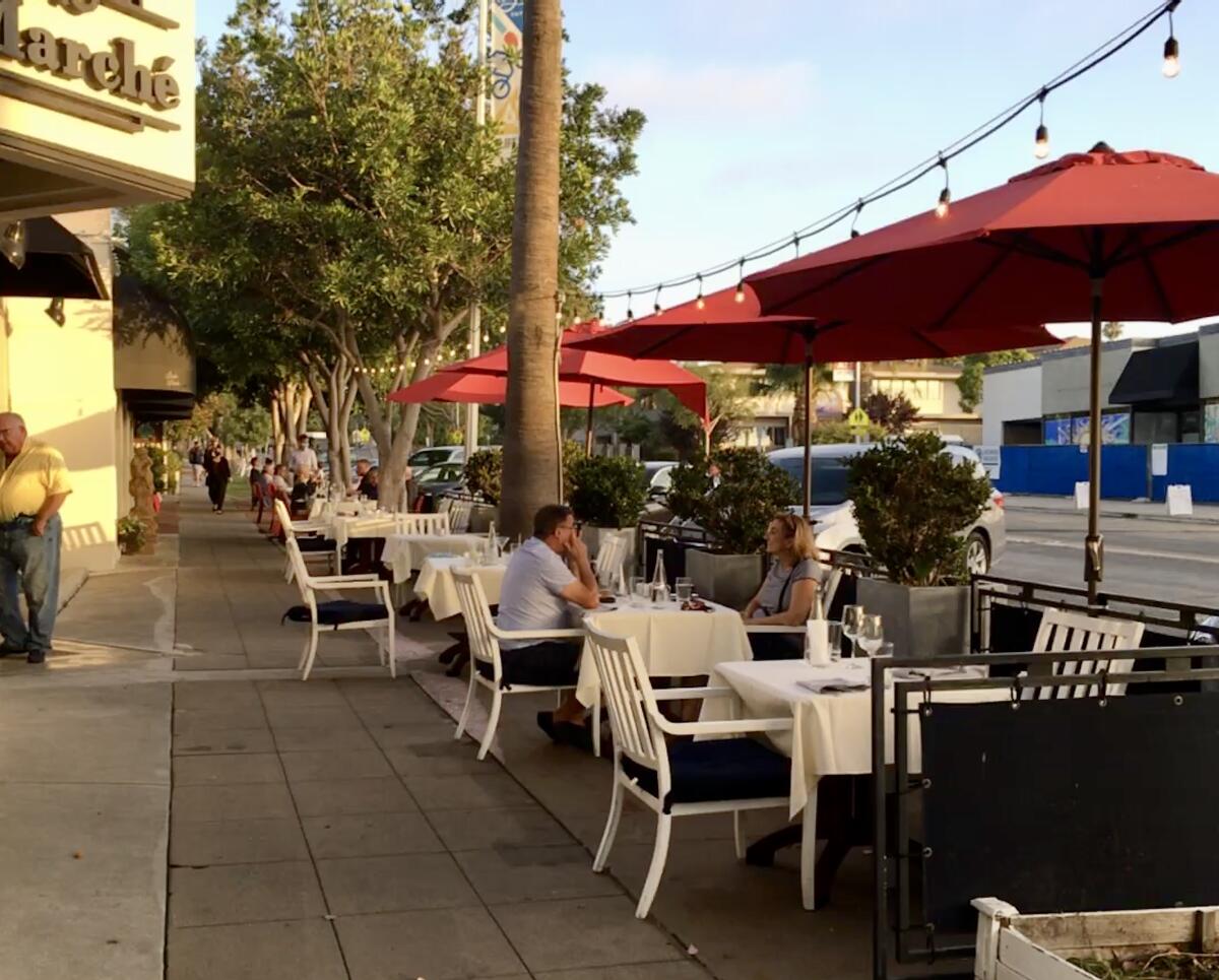 Bistro du Marché in The Village has expanded its sidewalk seating.