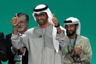 COP28 President Sultan al-Jaber gestures at the end of the COP28 U.N. Climate Summit, Wednesday, Dec. 13, 2023, in Dubai, United Arab Emirates. (AP Photo/Kamran Jebreili)
