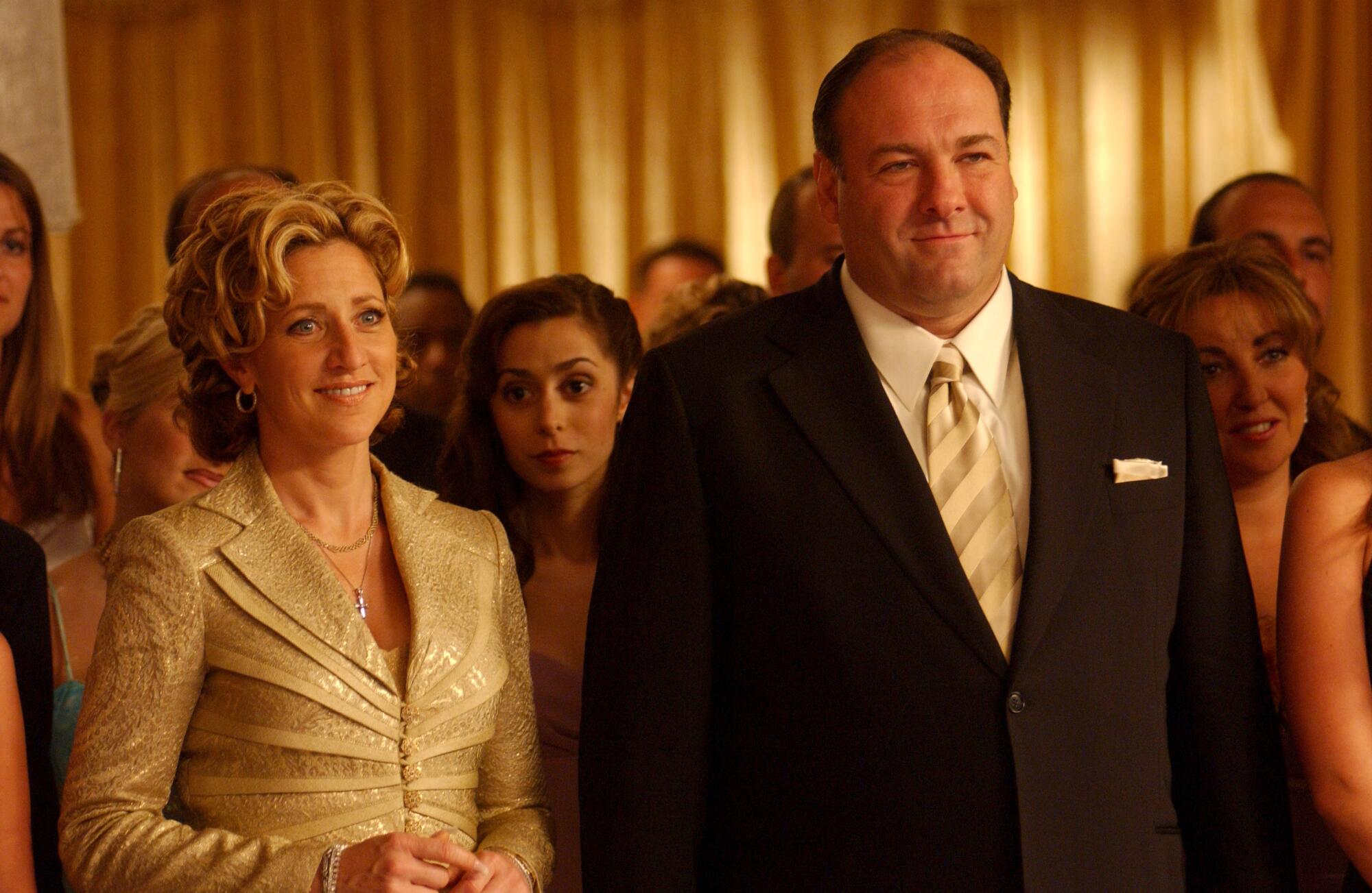Edie Falco et James Gandolfini dans "Les Sopranos."