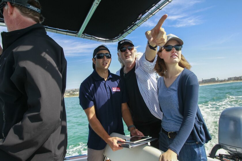 Tarrant Seautelle, (from left) Michael Quill and Melissa von Mayrhauser during an outing off the coast of San Diego.