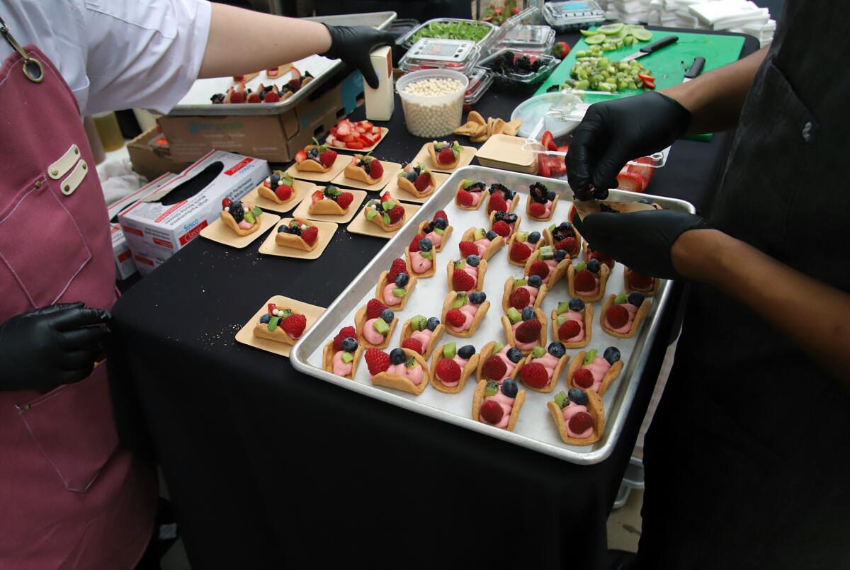 Fruit taco with a strawberry cream from Splashes restaurant is served during the Taste of Laguna on Thursday.