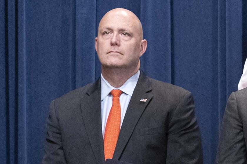 FILE - U.S. Immigration and Customs Enforcement Acting Deputy Director Patrick Lechleitner, listens during a news conference at the Department of Justice in Washington, Sept. 13, 2022. Immigration and Customs Enforcement agents in five cities will start wearing body-worn cameras under a new policy being rolled out. Acting ICE Director Lechleitner said the agency has 1,600 body-worn cameras that will be furnished to agents and officers in Baltimore, Philadelphia, Washington, D.C., Buffalo and Detroit. (AP Photo/Jose Luis Magana, File)