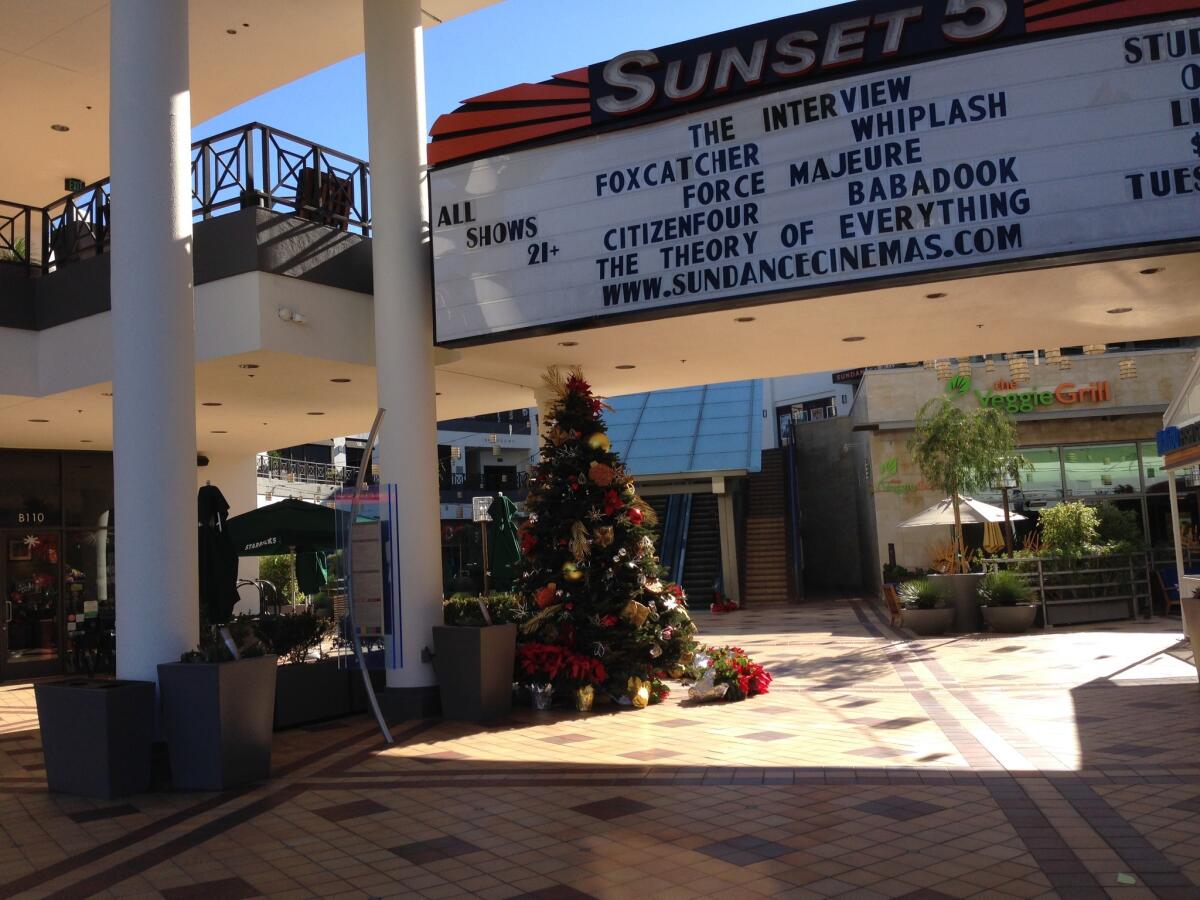 The Sundance Sunset Cinemas in West Hollywood did not appear to have extra security measures in place for its Christmas Day screenings of "The Interview."