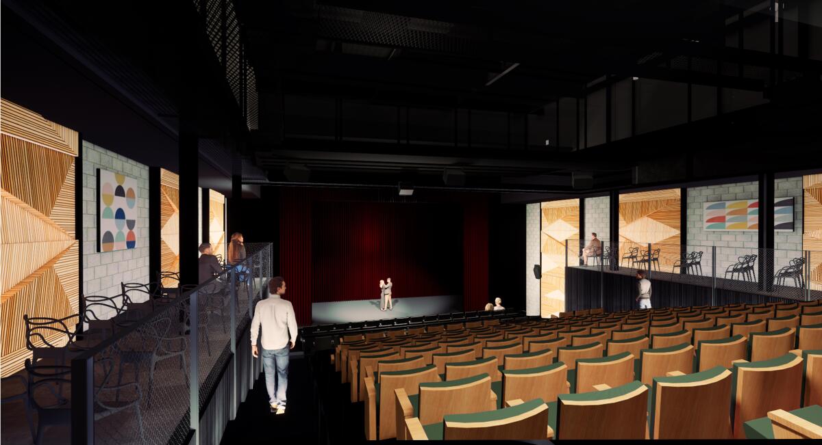 An artist's rendering of the main theater for the future Joan and Irwin Jacobs Performing Arts Center at Liberty Station.