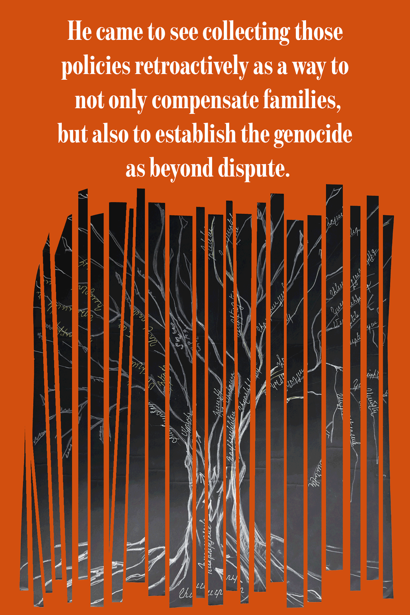 A drawing of a family tree.