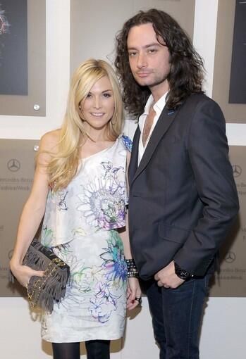 Socialite Tinsley Mortimer and singer Constantine Maroulis attend Mercedes-Benz Fashion Week.