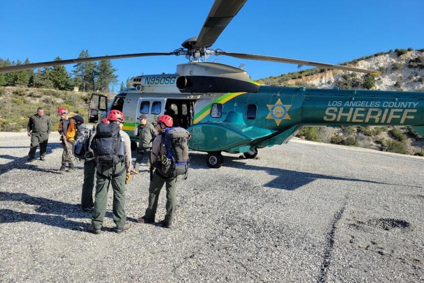 Search teams were deployed in the Mt. Waterman area of the San Gabriel Mountains to find hiker Rene Compean 