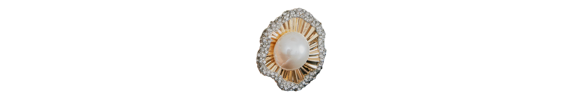 a pearl and diamond brooch