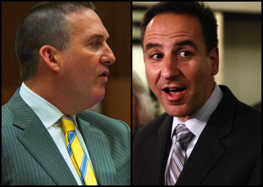 L.A. County Deputy Dist. Attys. John Lewin, left, and Habib Balian, right.