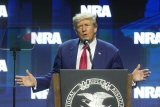 Former President Donald Trump speaks during the National Rifle Association Convention, Friday, April 14, 2023, in Indianapolis. (AP Photo/Darron Cummings)