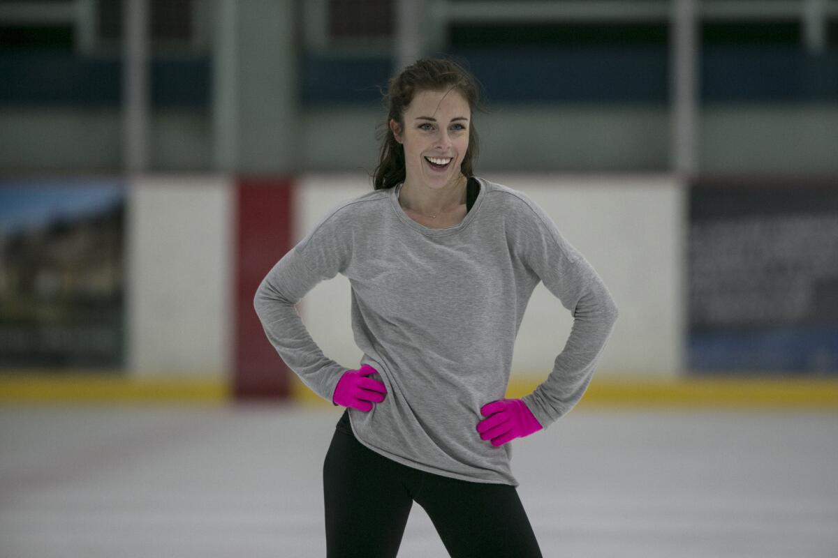 American figure skater Ashley Wagner practices at The Rinks in Lakewood earlier this year.