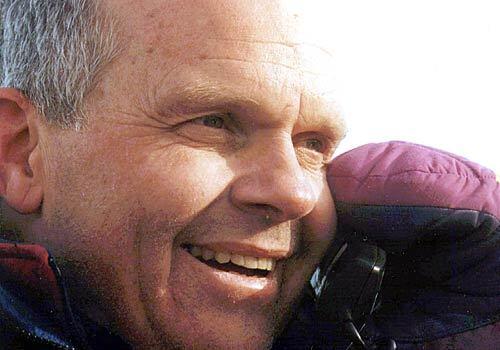 Steve Fossett calls home to South Dakota after landing his balloon on a farmer's field in Canada in 1996, ending his bid to be the first to circle the globe nonstop. Six years later, he became the first person to fly around the world alone in a balloon.