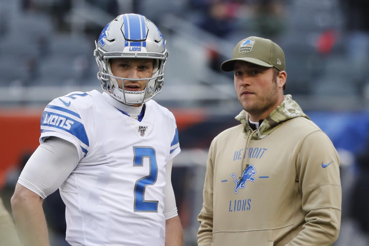 Injured Lions QB Matthew Stafford may miss another start - The San