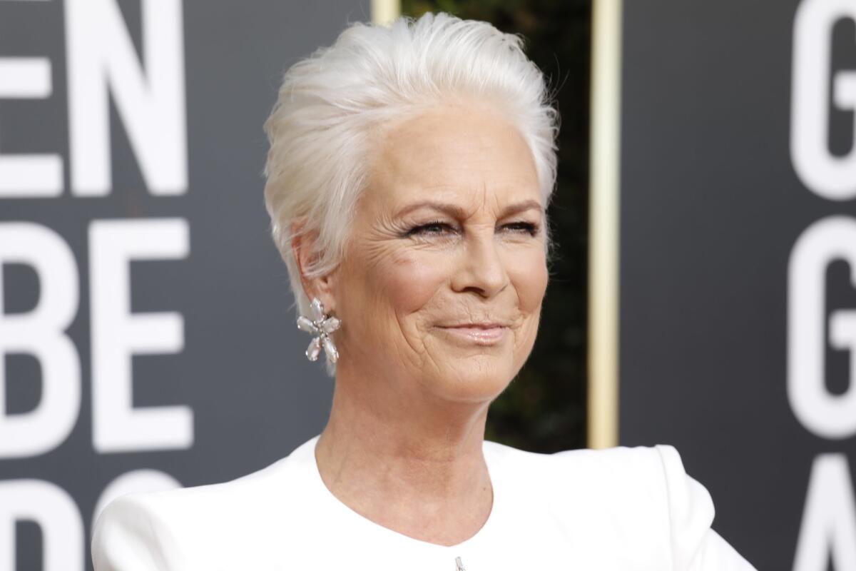 Jamie Lee Curtis arriving at the 76th Golden Globes.