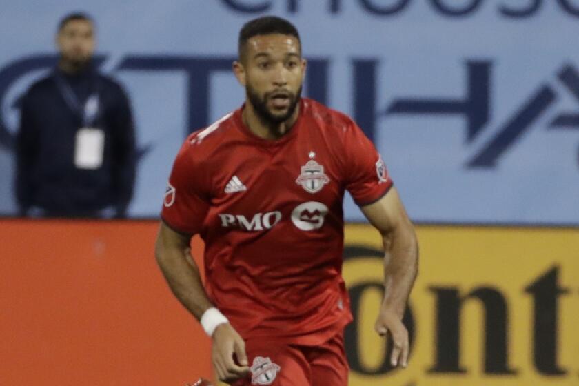 Toronto FC's Justin Morrow controls the ball during a match against New York City FC.