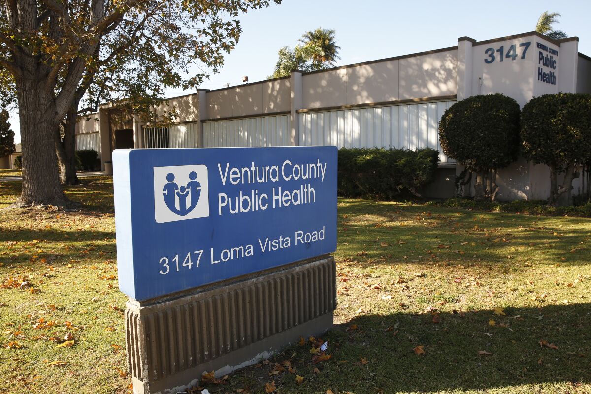 Ventura County Public Health sign outside a building
