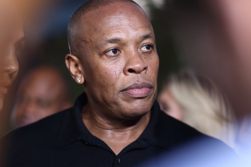 Dr. Dre arrives at the Los Angeles premiere of "Straight Outta Compton" at the Microsoft Theater on Aug. 10, 2015.