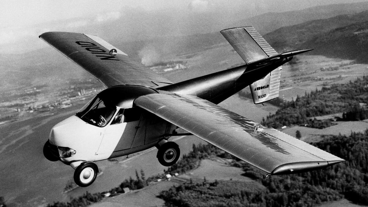 The Aerocar I flying auto was designed by Molt Taylor and built in Longview, Washington in the late 1940's. (Photo by © Museum of Flight/CORBIS/Corbis via Getty Images) ** OUTS - ELSENT, FPG, CM - OUTS * NM, PH, VA if sourced by CT, LA or MoD **