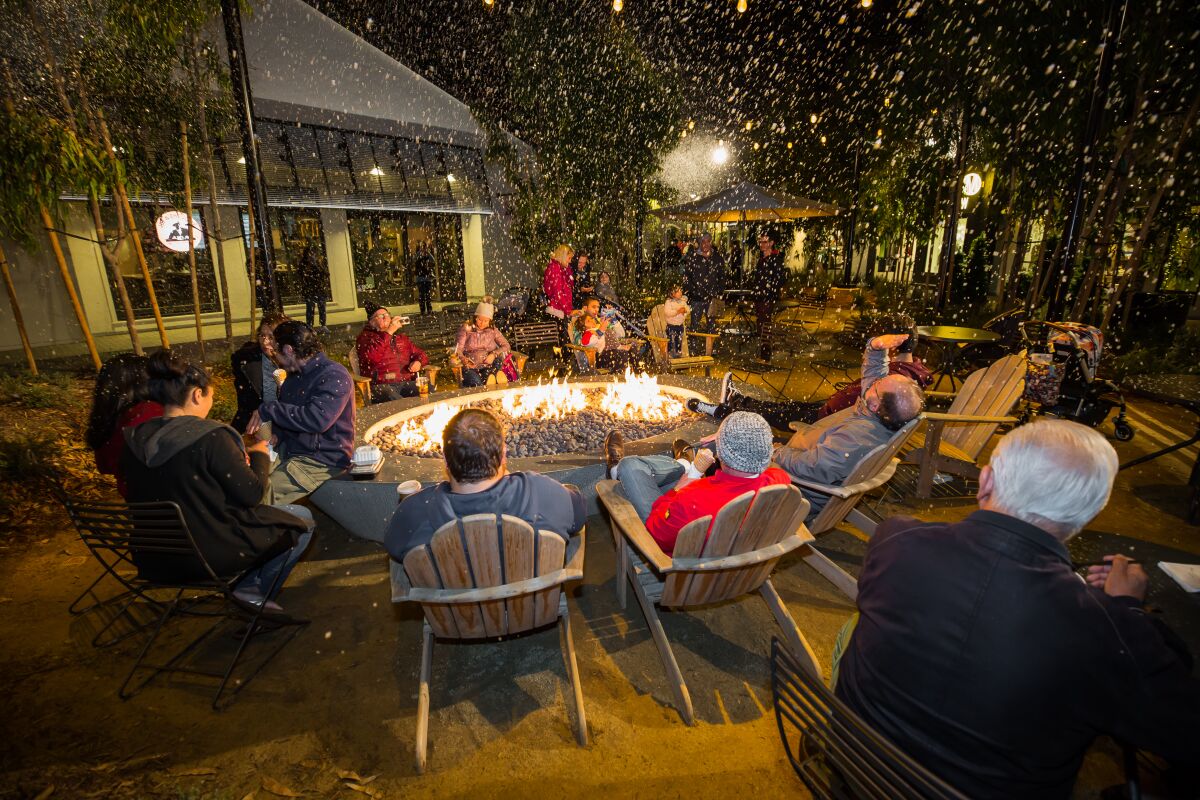 One Paseo is serving up free s'mores and snowfall.
