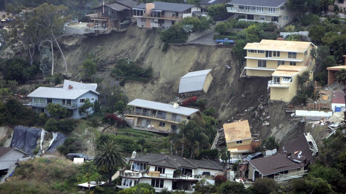 A deep-seated landslide struck Bluebird Canyon of Laguna Beach in 2005.