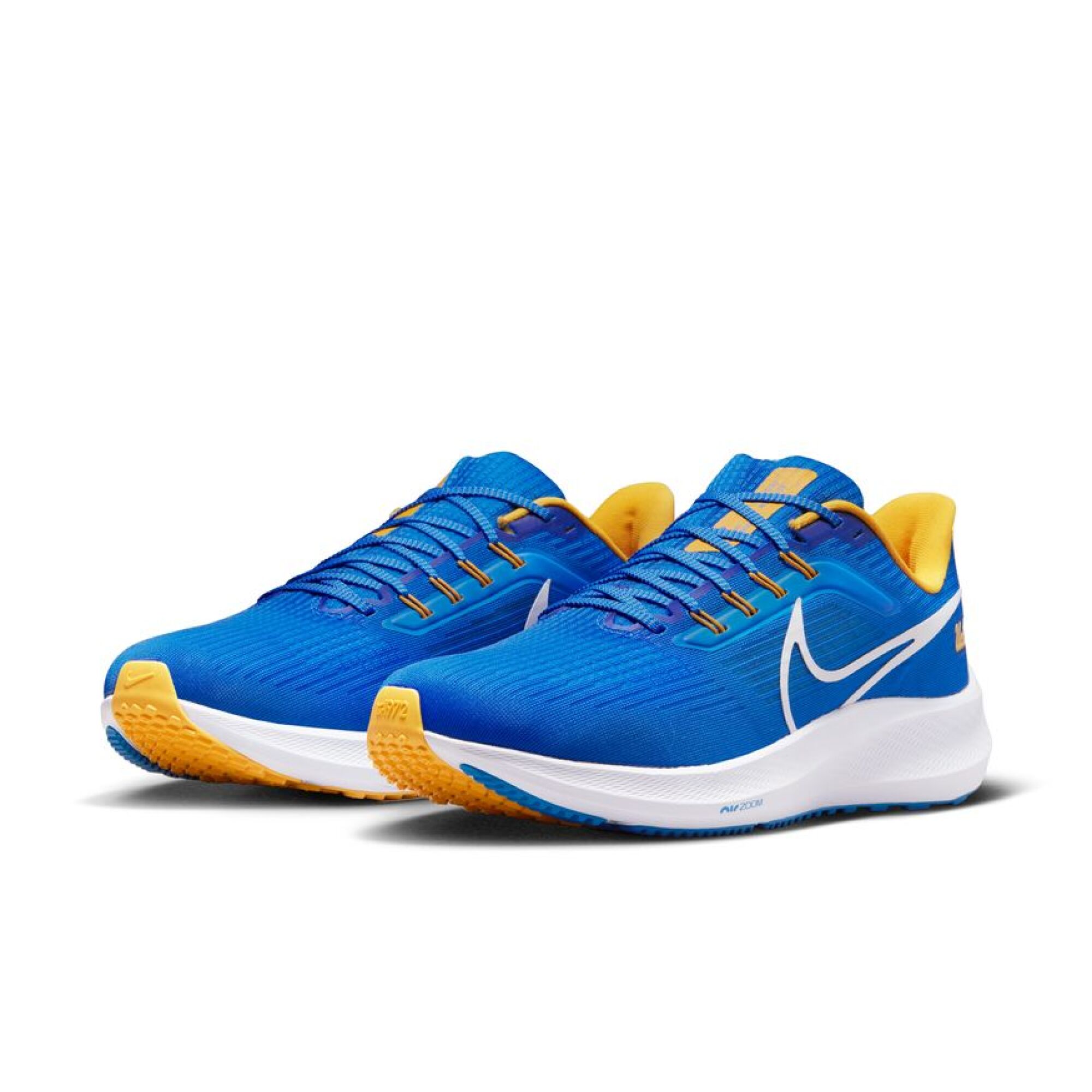 A pair of blue Nike sneakers