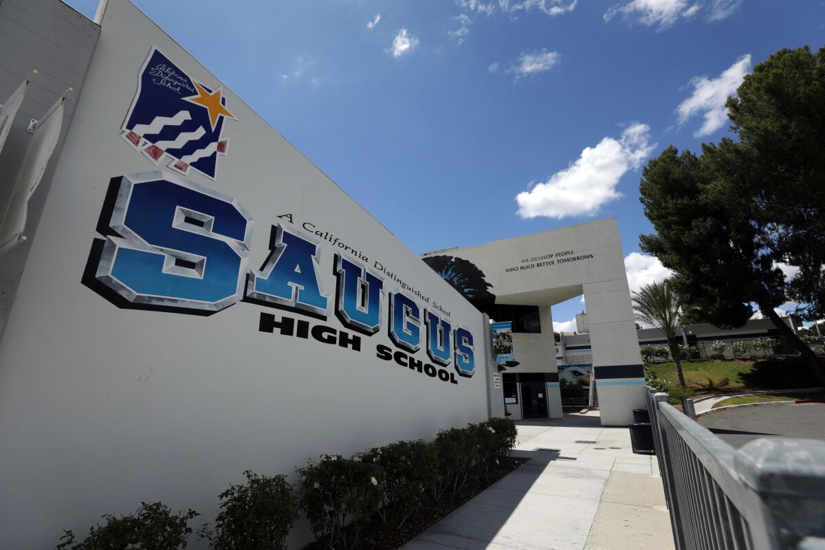 The exterior of Saugus High School in Santa Clarita
