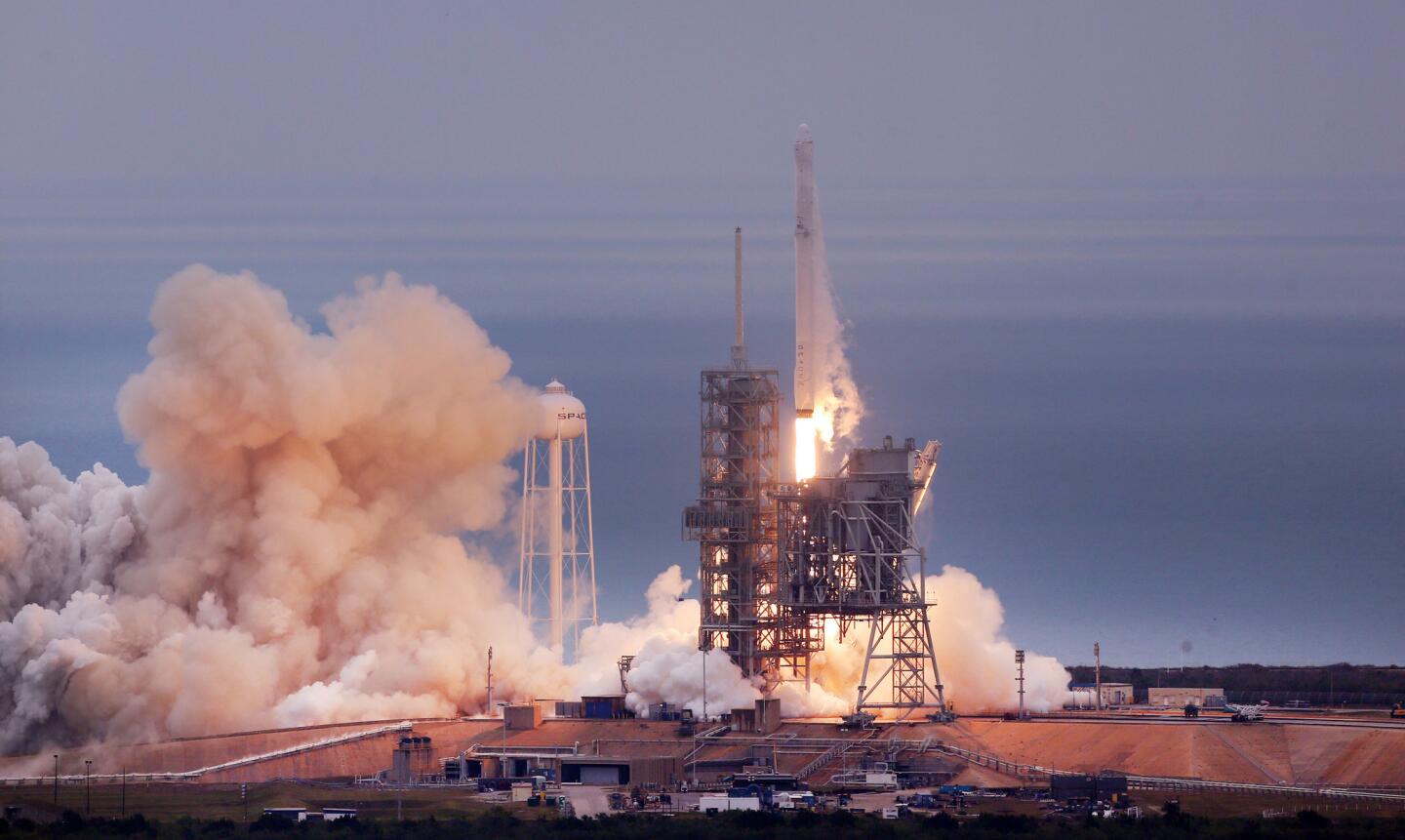 A SpaceX Falcon9 rocket blasts off Sunday, Feb. 19, 2017 from the Kennedy Space Center. Pad39A was the launch site of a rocket that carried the first U.S. astronauts to the moon. It was also the site of the last Space Shuttle mission in 2011.