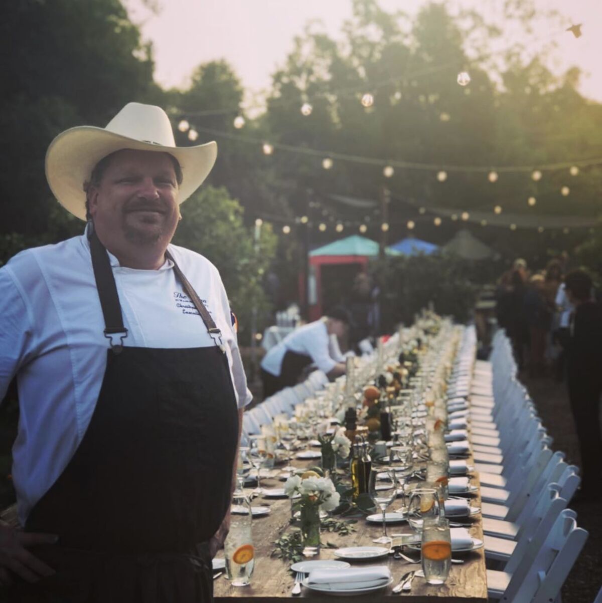 The Inn's Chef Haas at a past Feast in the Field event.