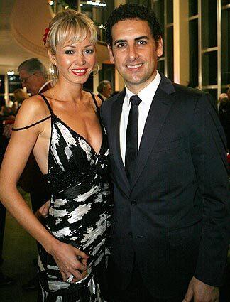 Honoree Juan Diego Florez with his wife, Julia, at the Placido Domingo Awards Dinner hosted by Hispanics for L.A. Opera at the Dorothy Chandler Pavilion in Los Angeles.