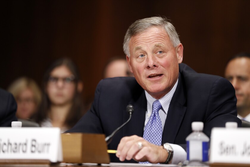 The L.A. Times has filed suit to obtain documents related to a search of the phone of Sen. Richard M. Burr (R-N.C.).