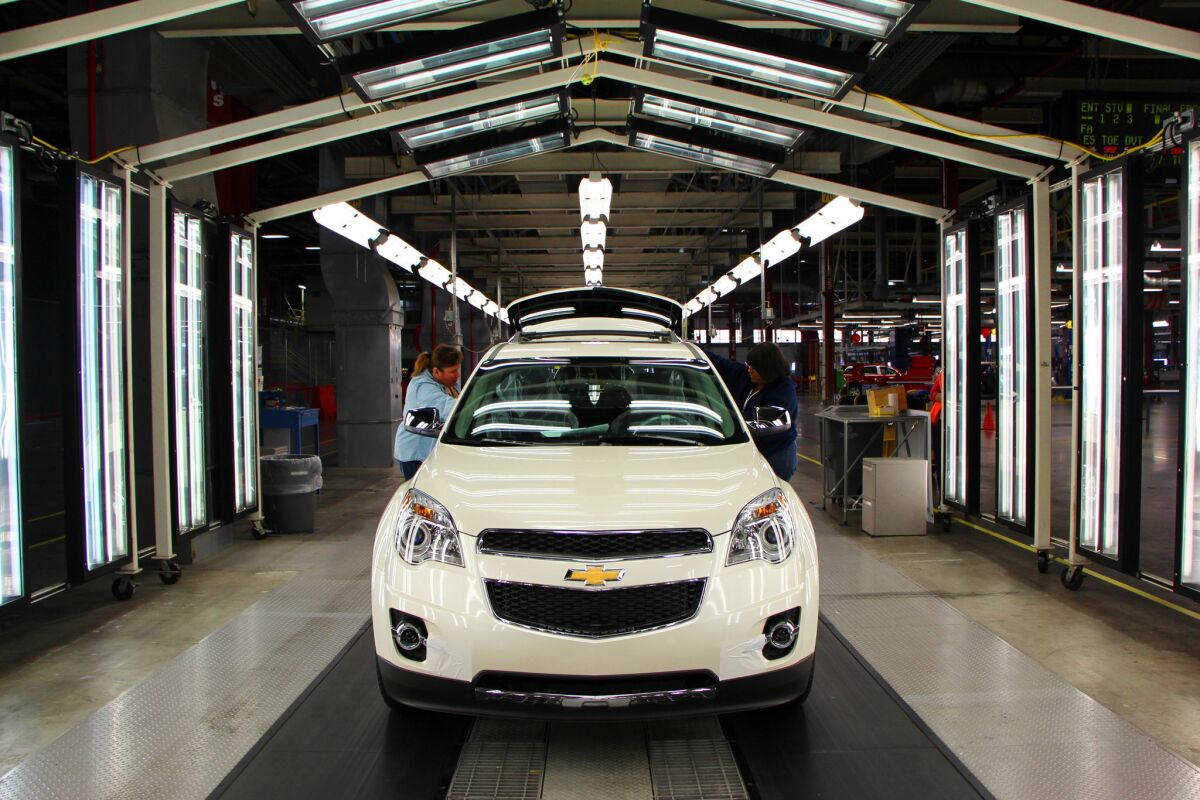 A Chevrolet Equinox is shown at the plant in Spring Hill, Tenn.
